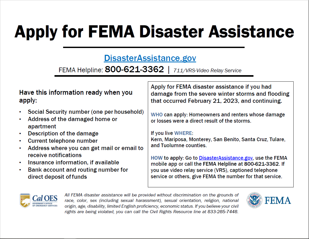 FEMA Assistance English