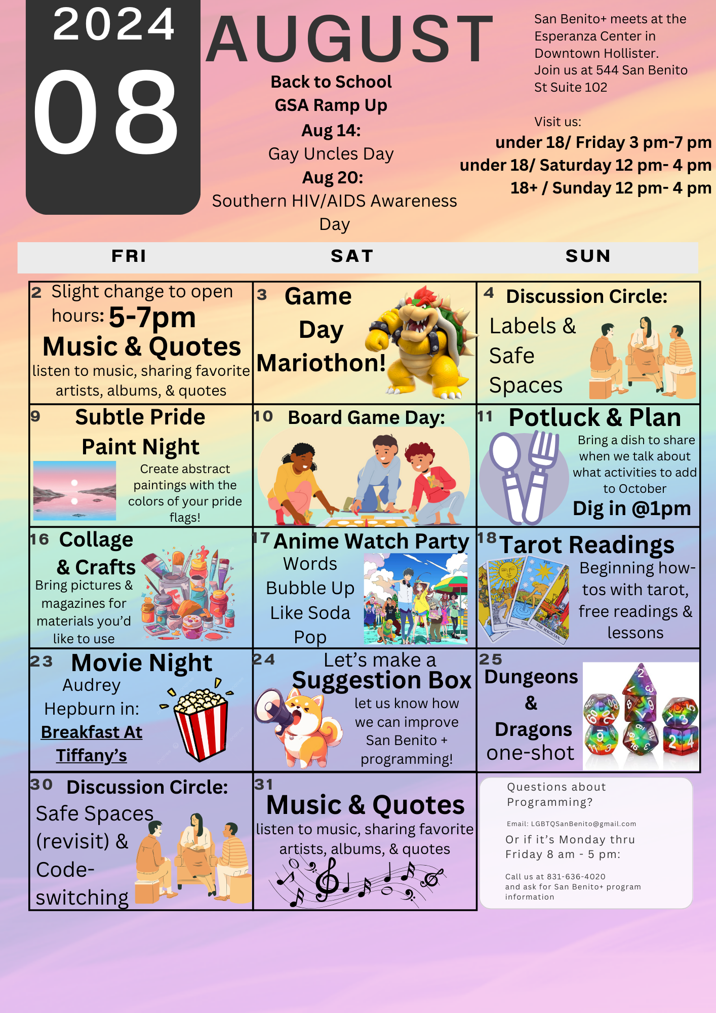 SanBenito+ Activities - August